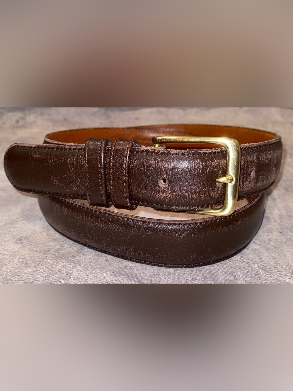Vintage Coach Made In USA 5800 Mocha Chocolate Brown Belt Brass Buckle 38